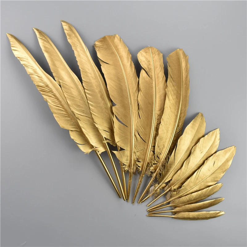 Description Picture 5 of itemWholesale Golden Goose Feather for Crafts Silver Duck Plumas Wedding Party Decoration Handicraft Accessories Table Centerpieces