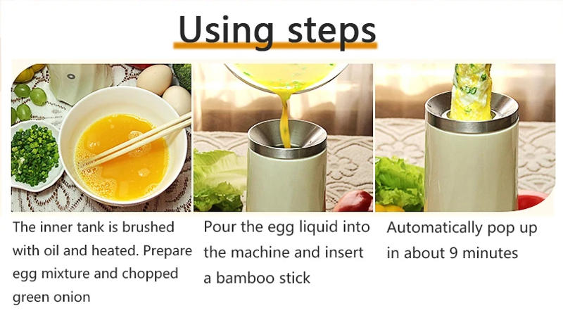 Description Picture 6 of item110V 220V Household Automatic Egg Roll Maker Electric Egg Boiler Omelette Master Sausage Machine Breakfast Machine Single Tube