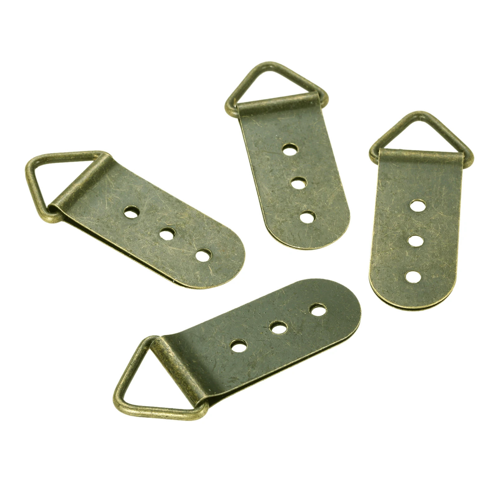 Description Picture 5 of item10Pcs 64*27mm Triangle D-Ring Mirrors Hanging Picture Oil Painting Mirror Frame Hooks Hangers With Screws Bronze 3 Holes