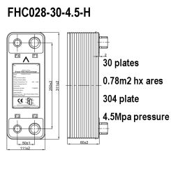 SUS304 Stainless steel 50,000 Btu 30 Plates Brazed Plate Heat Exchanger for Air Conditioner system with R22