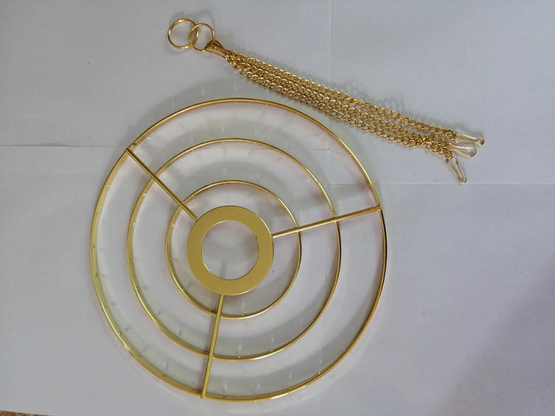 Description Picture 6 of itemCamal 1PCS 8.6" 22CM Gold Hanger Centerpiece Chandelier Frame Wedding Christmas Party Crystal Beads Hanging DIY Decoration