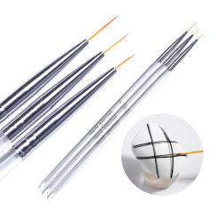 3pcs Nail Art Liner Brush 0.7/0.9/1.1cm Thin Painting Pen Drawing Pencil Clear Handle UV Gel Brushes for Manicure Tool Set LA924
