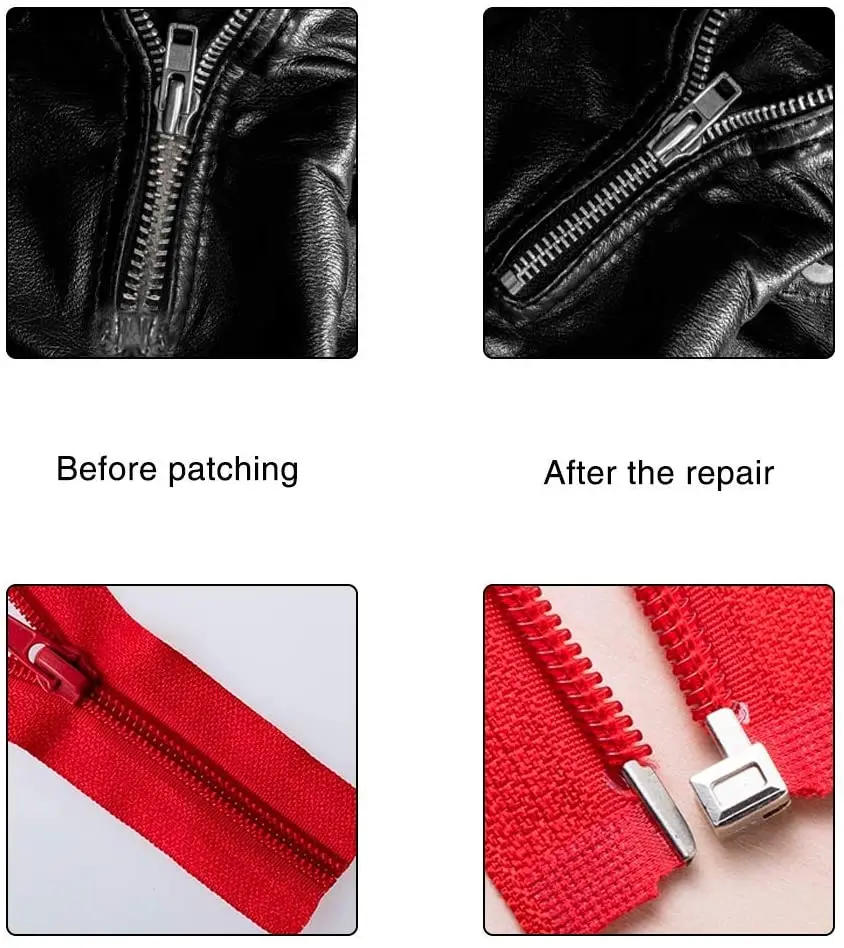Description Picture 5 of item10 Sets Metal Zipper Latch Slider Retainer Insertion Pin Zipper Bottom Zipper Stopper for Metal Zipper Repair Zip Sewing