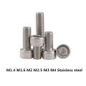 2023 50pcs M1.4 M1.6 M2 M2.5 M3 M4 Stainless Steel 304 Din912 Hexagon Socket Head Cap Screw A2 Hex Cup Furniture Bike Bolts