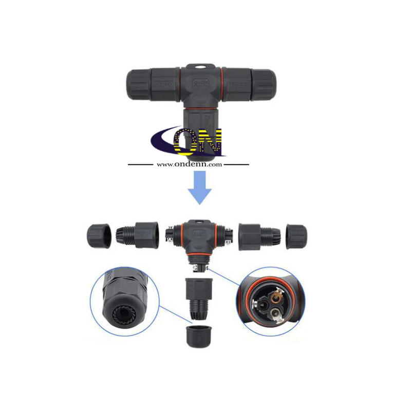 Description Picture 5 of itemWaterproof I Type T Type Electrical Cable Wire 3-pin Connector IP67 for Outdoor light LED Garden Light Underground Light Using