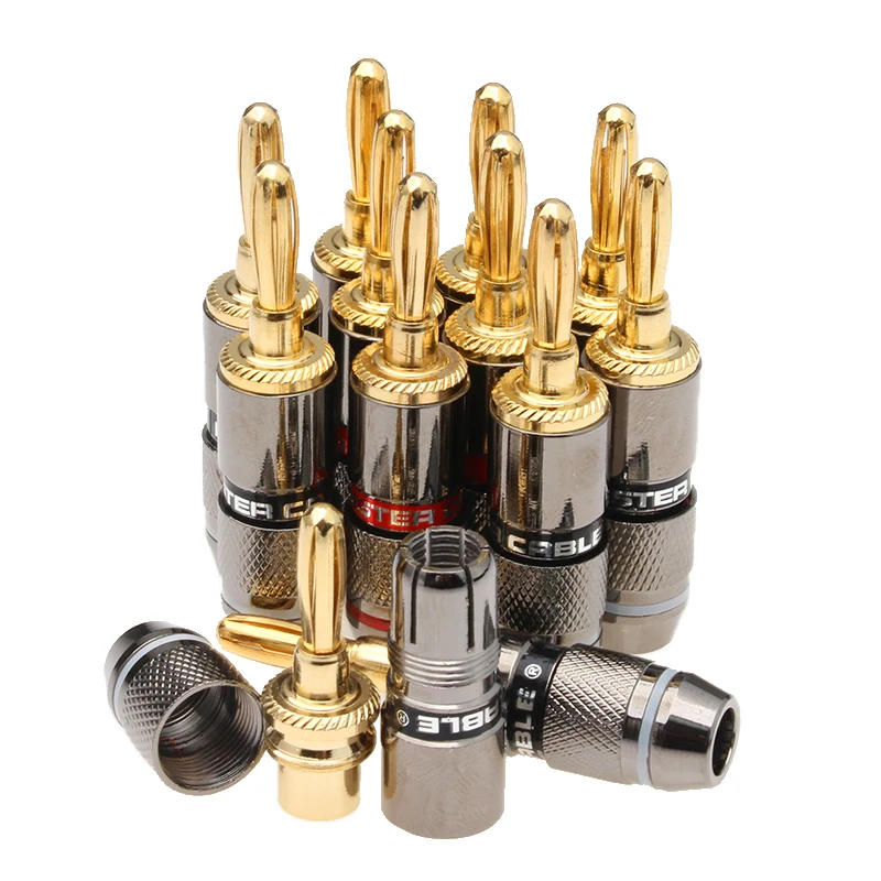 Description Picture 2 of item8/12PCS Speaker Banana Plug Connector Monster 24K Gold Plated Copper Speaker Adapter Audio Video Terminal Banana Connectors