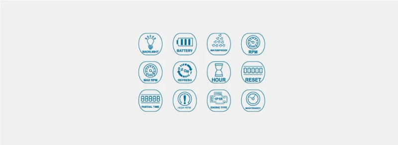 Description Picture 3 of itemEngine Hour Meter Inductive Tachometer Gauge Backlit Digital Resettable for Motorcycle Marine Glider ATV Snow Blower HM032R