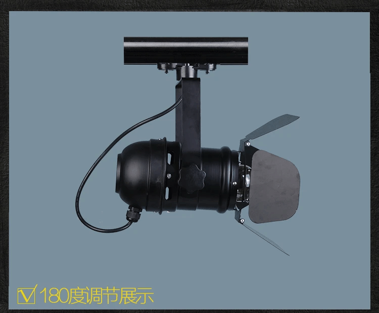 Description Picture 3 of itemExtensible LED Track Lighting Heads 2-Wires Type Rail Ceiling Spotlight E27 Base For Home Hall Clothing Shop Bar Restaurant