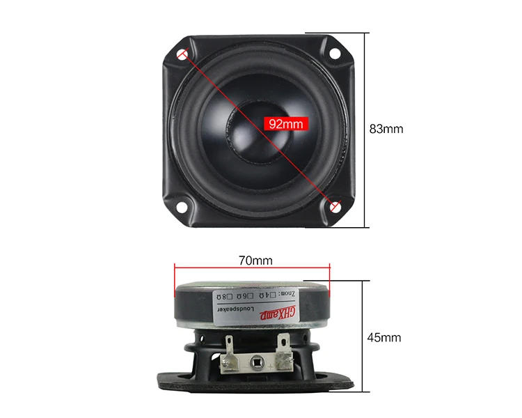 Description Picture 4 of itemGHXAMP 3 INCH Bass Full Range Speaker Center Woofer 4OHM Waterproof Tweeter Mid For Peerless Speaker DIY 15W-40W 1PC