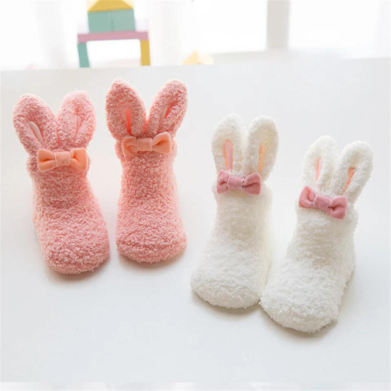 Description Picture 5 of itemWinter Thick Coral Fleece Baby Girls Boys Socks Cute Rabbit Long Ear Rabbit Warm Anti-slip Socks Girls Soft Toddler Socks