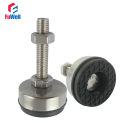 2pcs M12/M14/M16 Thread Adjustable Foot Cups 65mm Diameter 304Stainless Non-skid Base 100mm Length Articulated Leveling Foot