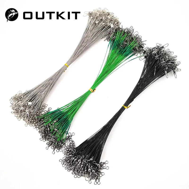 Description Picture 4 of itemOUTKIT 20PCS/lot Fishing Lure Trace Rope Wire Leader Line Swivel Tackle Spinner Shark Spinning With 15CM, 20CM, 24CM, 30CM Pesca