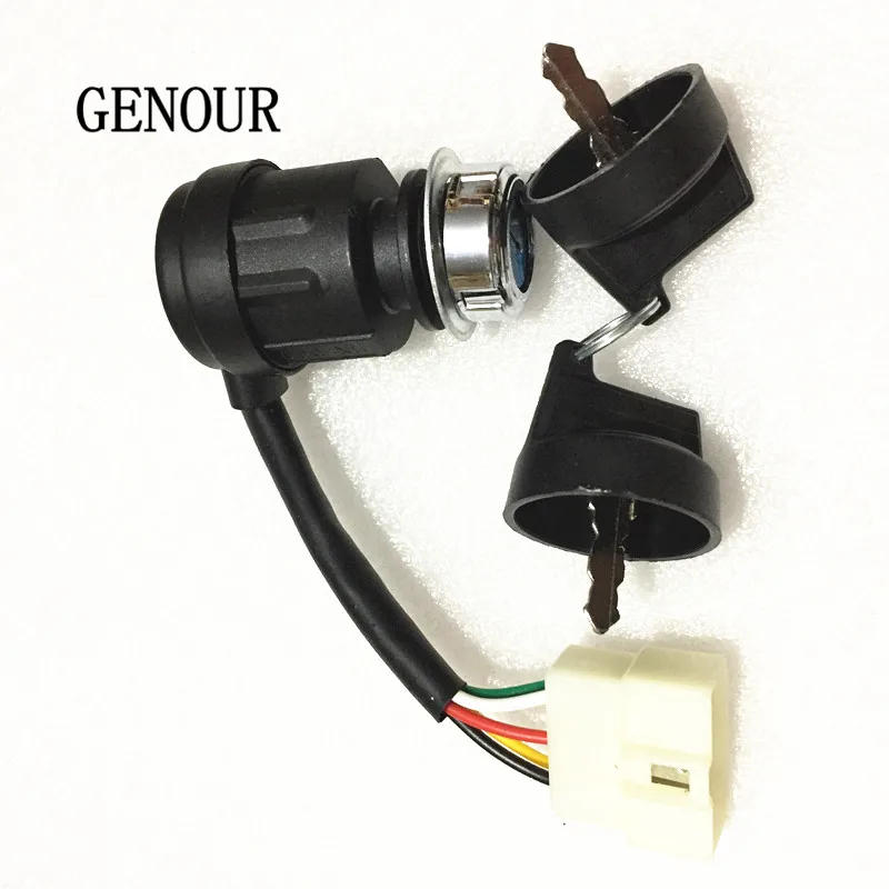 Description Picture 2 of item5wires Ignition Key Electric Switch Diesel Generator 4500 5500 6500 7500 Key Switch Suit KIPOR KAMA KGE6500E JK425-2