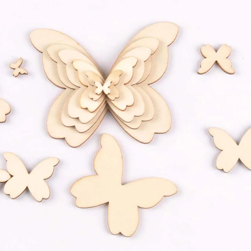 Description Picture 3 of itemMixed Butterfly Wood Slices DIY Crafts Handmade Accessories Unfinished Wooden Charms Pendant Home Decor Arts 10-80mm M1963