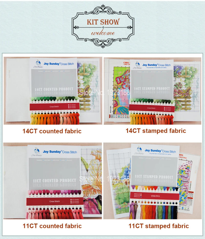 Description Picture 4 of itemJoy Sunday Care Baby Counted Cross Stitch 11CT Printed 14CT DMC Chinese Cotton Home Decor Cross-stitch Kit Embroidery Needlework