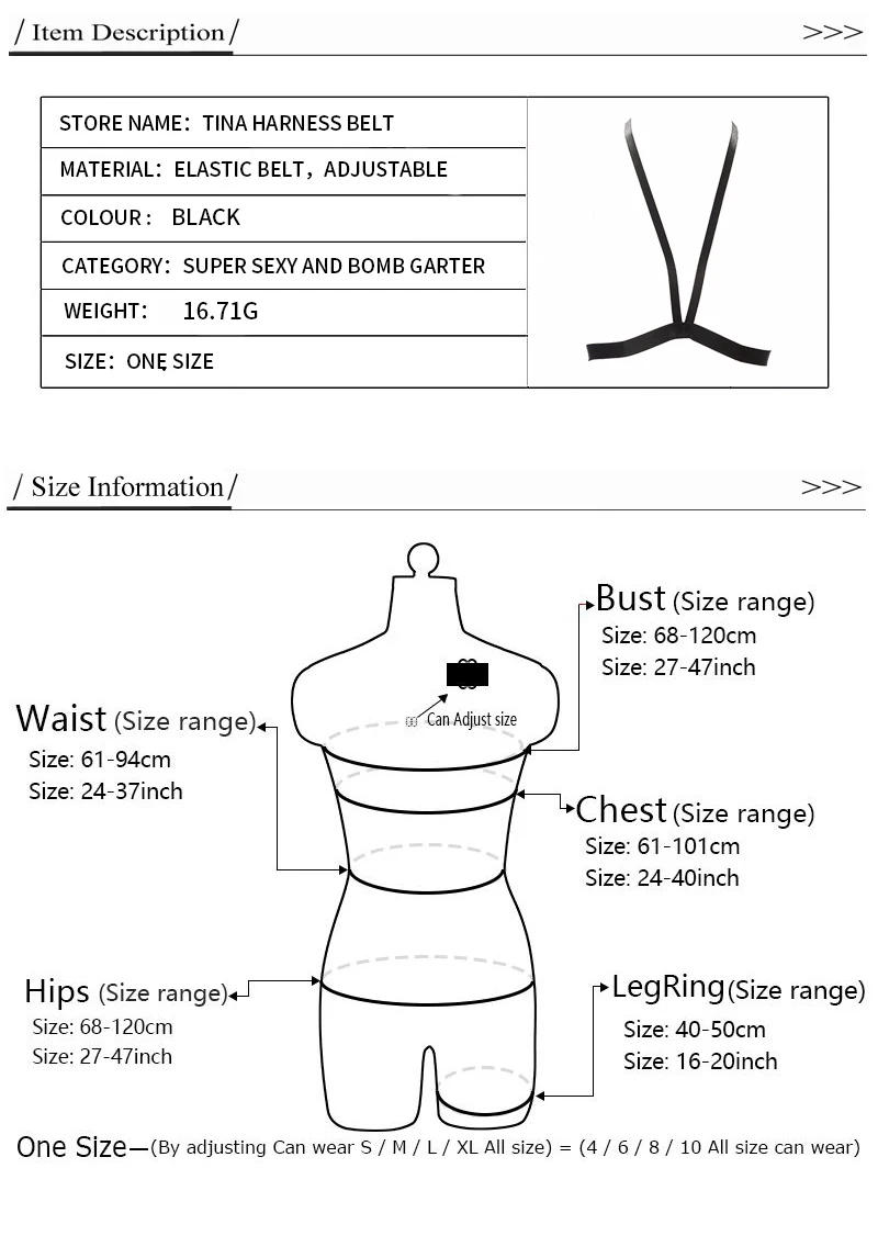 Description Picture 2 of itemJLX.HARNESS Hot Sale Women's Sexy Body Harness Happy 1111 Pomotion Goods Fetish Wear Cage Bra Harajuku Cupless Bras O0393