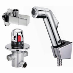 Thermostatic Bidet Faucets Mixers Taps + abs handheld shower +Shower Holder + Shower Hose BD198