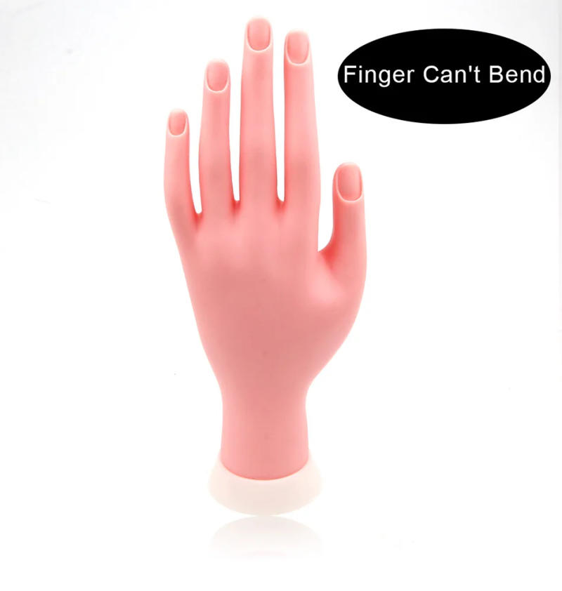 Description Picture 5 of itemFlexible Nail Art Practice Hand Movable Silicone Soft Plastic Flectional Trainer Model False Training Hand Nail Manicure Tools