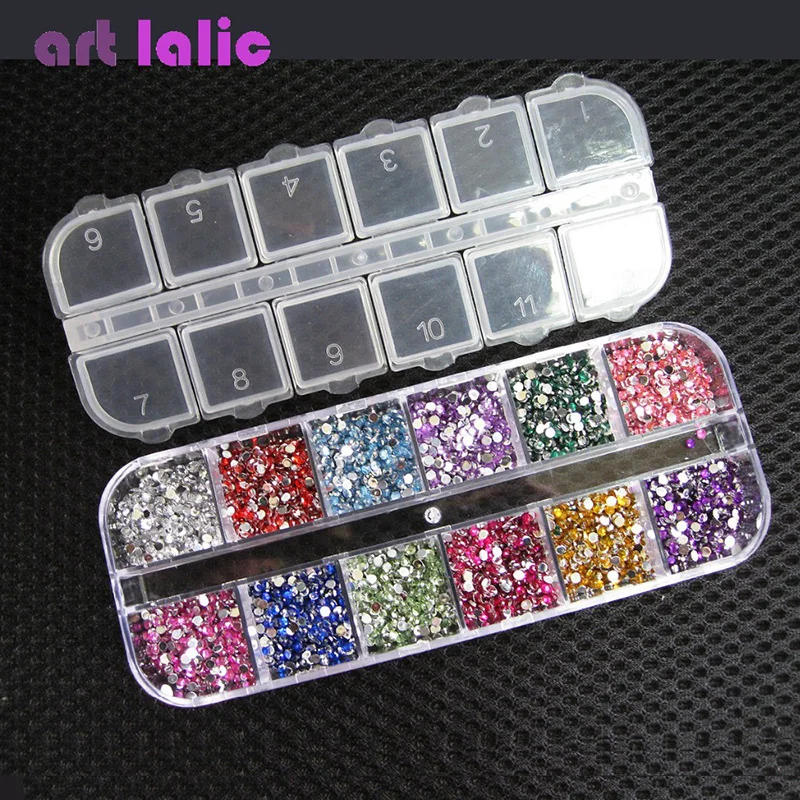 Description Picture 2 of item3000Pcs 1.5mm Rhinestones Nail Crystal Round Colorful Glitters With Case for DIY Nail Art Decorations