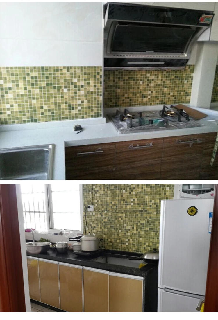 Description Picture 6 of itemPVC Self-Adhesive Home Waterproof Moistureproof Toilet Bathroom Tile Mosaic Wall Stickers Kitchen Stove Oilproof Decorative Film