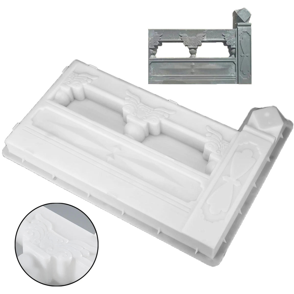 Description Picture 3 of itemHeat shield Concrete Paving Mold Pool Plastic Mold Brick Courtyard Rectangle Antique Flower Pond Paving Molds DIY 30x30x13cm