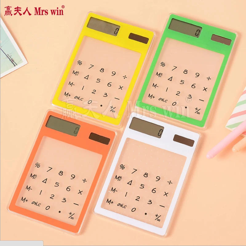 Description Picture 3 of item8 Digit Touch Screen Ultra slim Transparent Solar Stationery Clear Scientific Calculator use for Student School Office