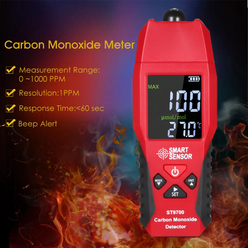 Description Picture 4 of item2 in 1 CO Gas Detector Temperature Meter Carbon Monoxide Analyzer Air Quality Monitor Gas Leak Analyzers LCD Color Display