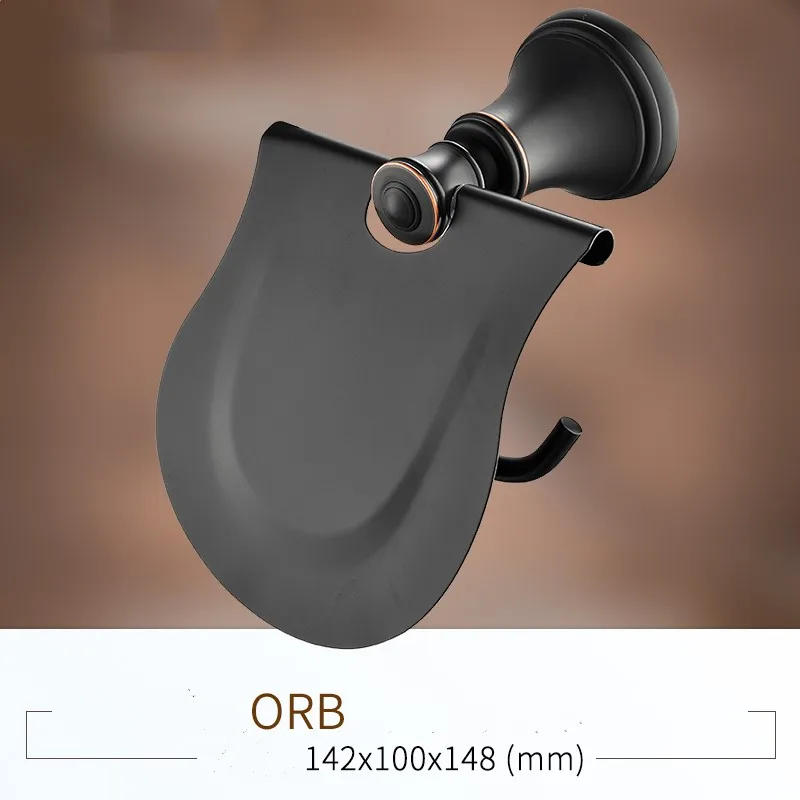 Description Picture 3 of itemOil Rubbed Bronze 4-Piece Bathroom Hardware Accessory Set Toothbrush cup holder paper holder Robe hook towel ring