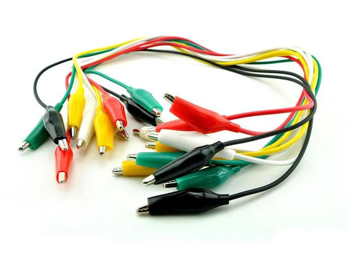 Description Picture 2 of item10Pcs 5 colors 30cm length double-ended alligator clips jumper wire mini test clips DIY test cable test folder test hook clip