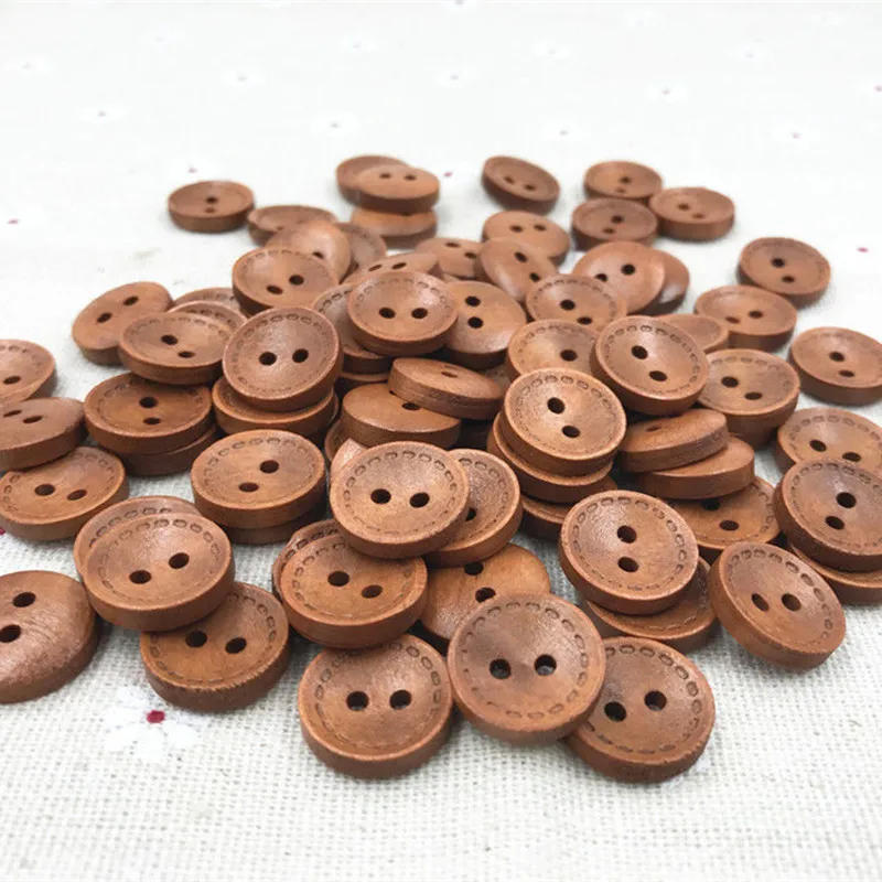 Description Picture 3 of itemDIY 1pcs Brown 2-holes Round Wooden Buttons sewing Scrapbooking Craft 15mm