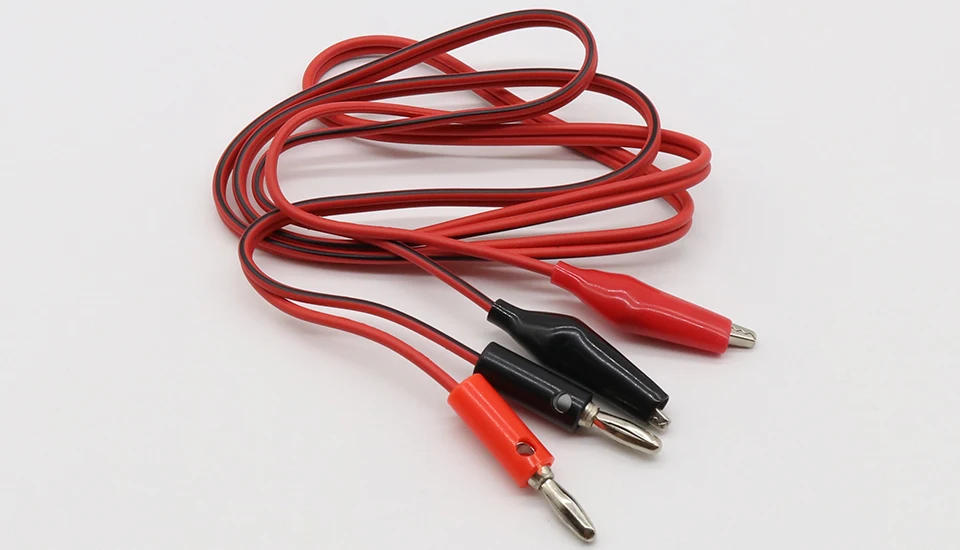 Description Picture 3 of item4mm Injection Banana Plug To Shrouded Copper Electrical Clamp Alligator Clip Test Cable Leads 1M For Testing Probe