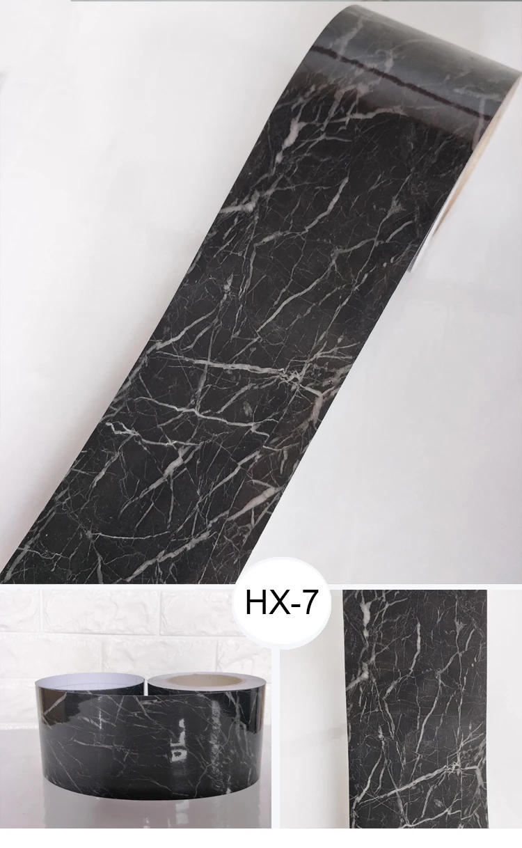 Description Picture 5 of item0.1x5M Marble Vinyl Waistline Sticker Solid Color Self Adhesive Wall Paper Border Bathroom PVC Waterproof Wood Pattern Wallpaper