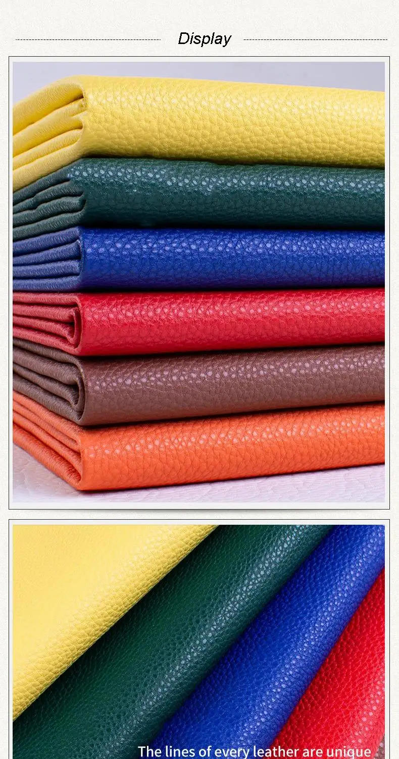 Description Picture 3 of itemPu Synthetic Leather 0.9MM Thickened Lychee Road Faux Leather Fabric For DIY Handmade Sew Clothes Accessories Supplies