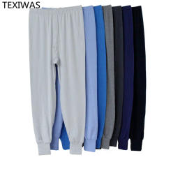 2024 New 100%Cotton Mens Warm Pants For Winter And Autumn Thermal Underwear Trousers Thick Leggings