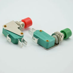 2pcs 3 Pins Red green Signal PushButton Switch 16A 125V/250V AC Momentary  reset Switch SPDT 1 NO 1 NC DS438 KW3-0Z-2