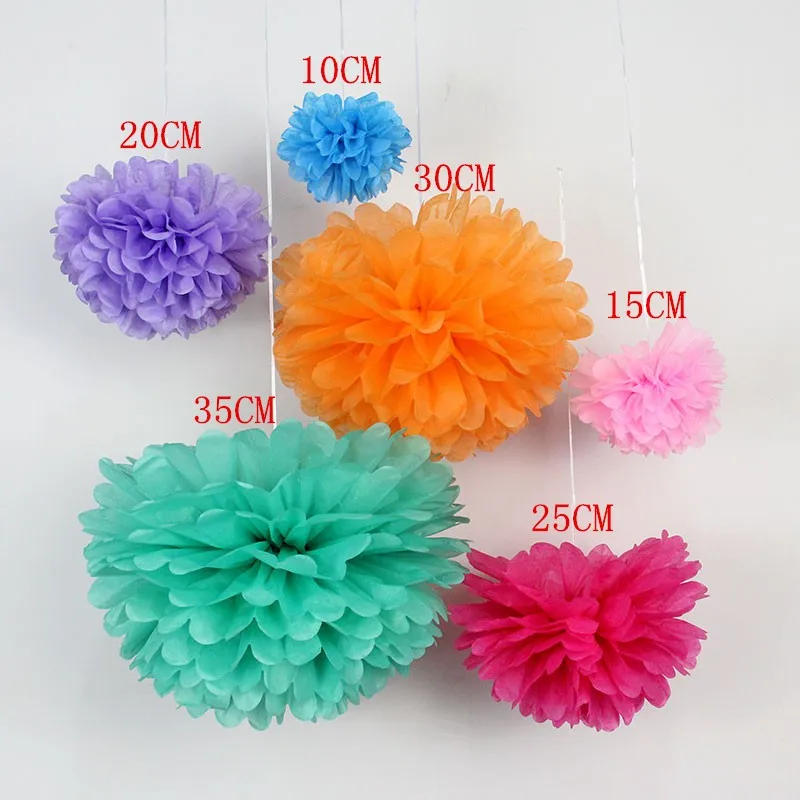 Description Picture 6 of itemHot sale 1 pcs 15cm=6 inch Tissue Paper Flowers paper pom poms balls lanterns Party Decor Craft Wedding multi color option balls