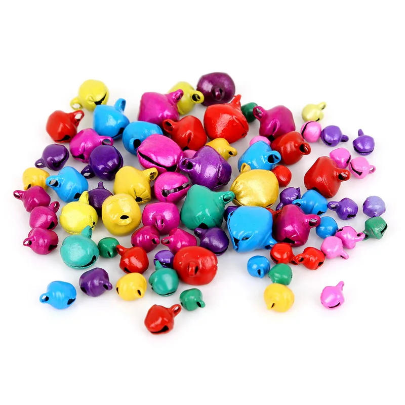 Description Picture 2 of item50-300Pcs 6mm 8mm 10mm 12mm 14mm Jingle Bells Iron Loose Beads Small For Festival Party Decoration/Christmas Tree Decorations