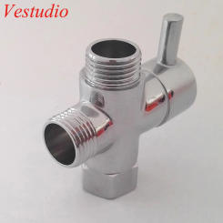 Vestudio G1/2" Brass Faucet Adapter Chrome Plated Bathroom Shower Faucet Accessories Water Diverter Filling Valve free shipping
