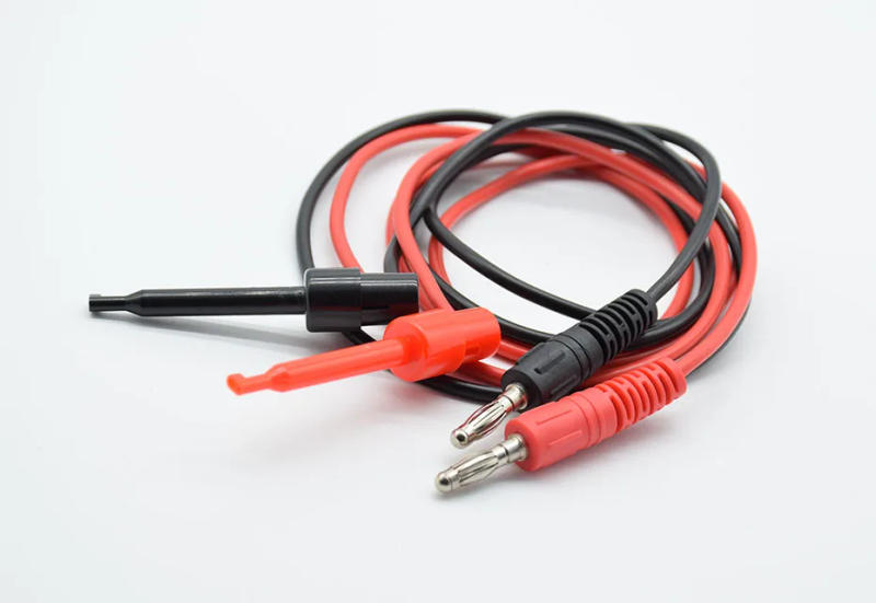 Description Picture 2 of item1 pair High Quality 1M Long Multimeter Dual Test Hook Clip to Male Banana Plug Cable