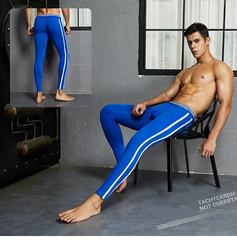 Description Picture 2 of itemThermal Underwear Mens Long Johns Striped Mens Leggings Hombre Warm Long Underpants Male Sport Thermal Pants Ropa Termica Hombre