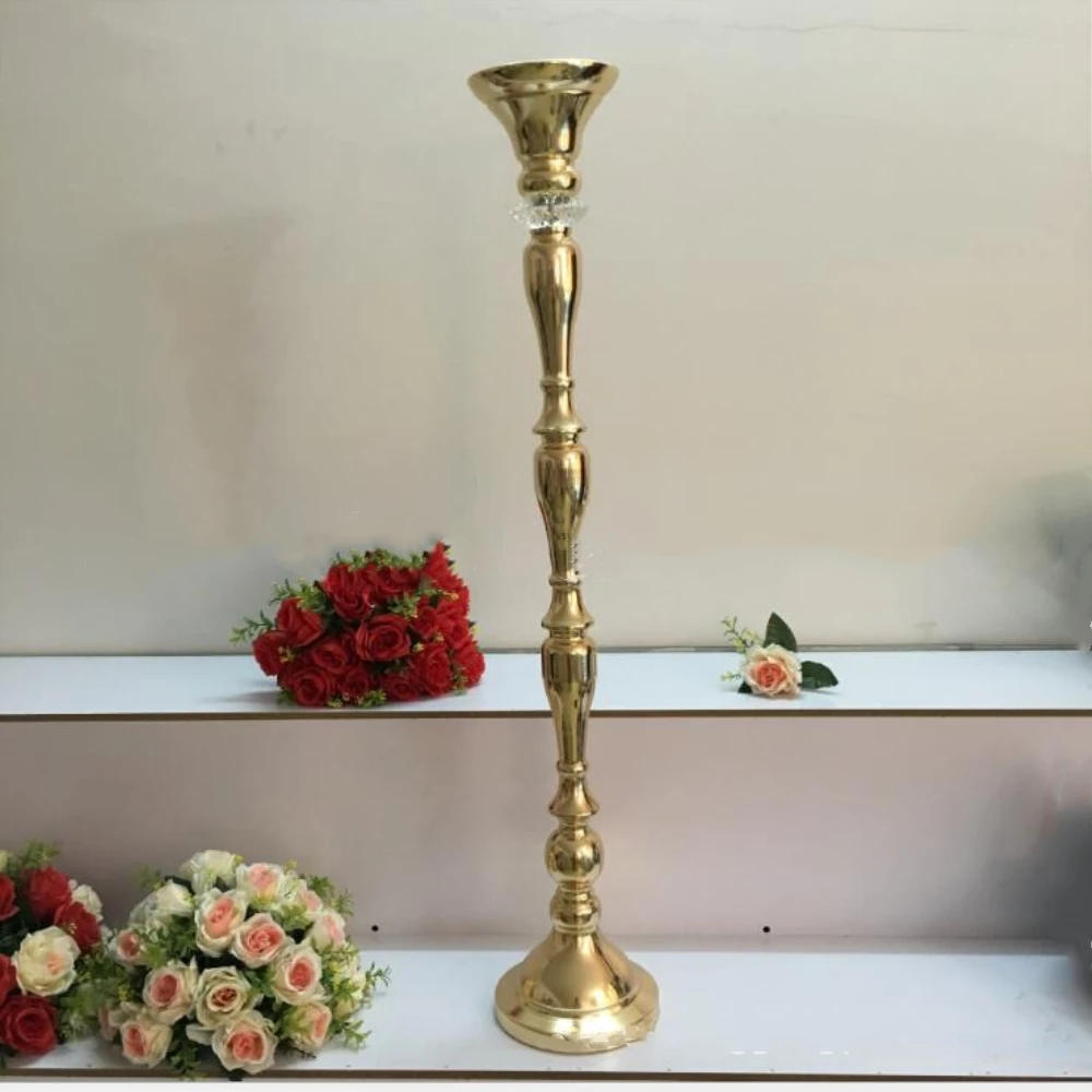 Description Picture 4 of item100 CM/40" Height Metal Gold Candle Holder Candlestick Wedding Table Centerpiece Event Flower Road Lead Rack 1 Lot =10 PCS