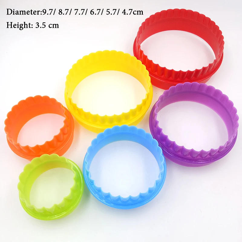 Description Picture 5 of item1 Set Plastic Cupcake Round Shape Cookie Cutter Cake Mold Biscuit Fondant DIY Cake Kitchen Cooking Tools 6 size together