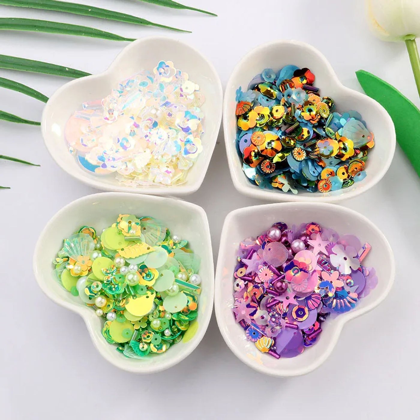 Description Picture 5 of itemDIY Sequin For Craft Mix Star Flower Shell Leaf Shapes Sequins Pearls Glass Seed Beads DIY Apparel Sewing & Fabric