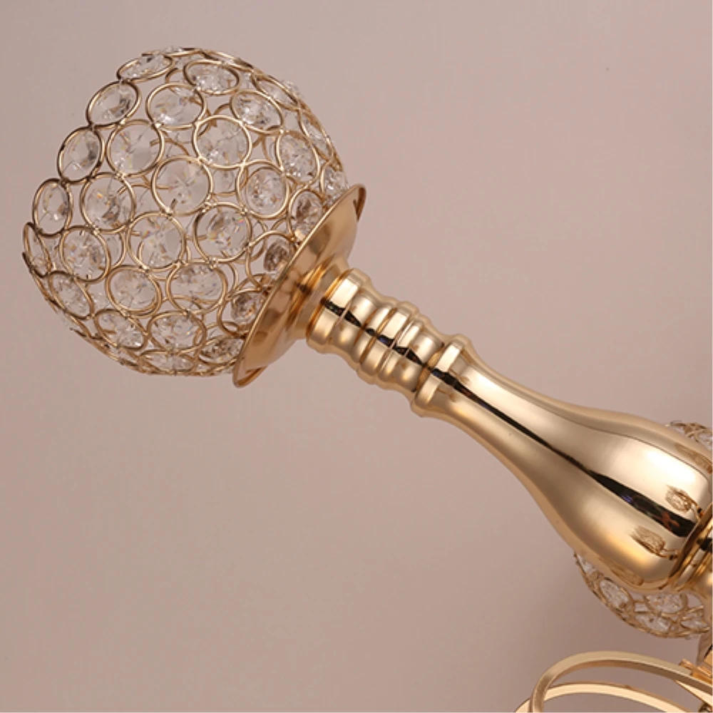 Description Picture 5 of item84 CM Tall 5-arms Candelabras Metal Gold Crystal Pendants Candle Holders Wedding Event Centerpieces Home Decoration 10 PCS/ Lot