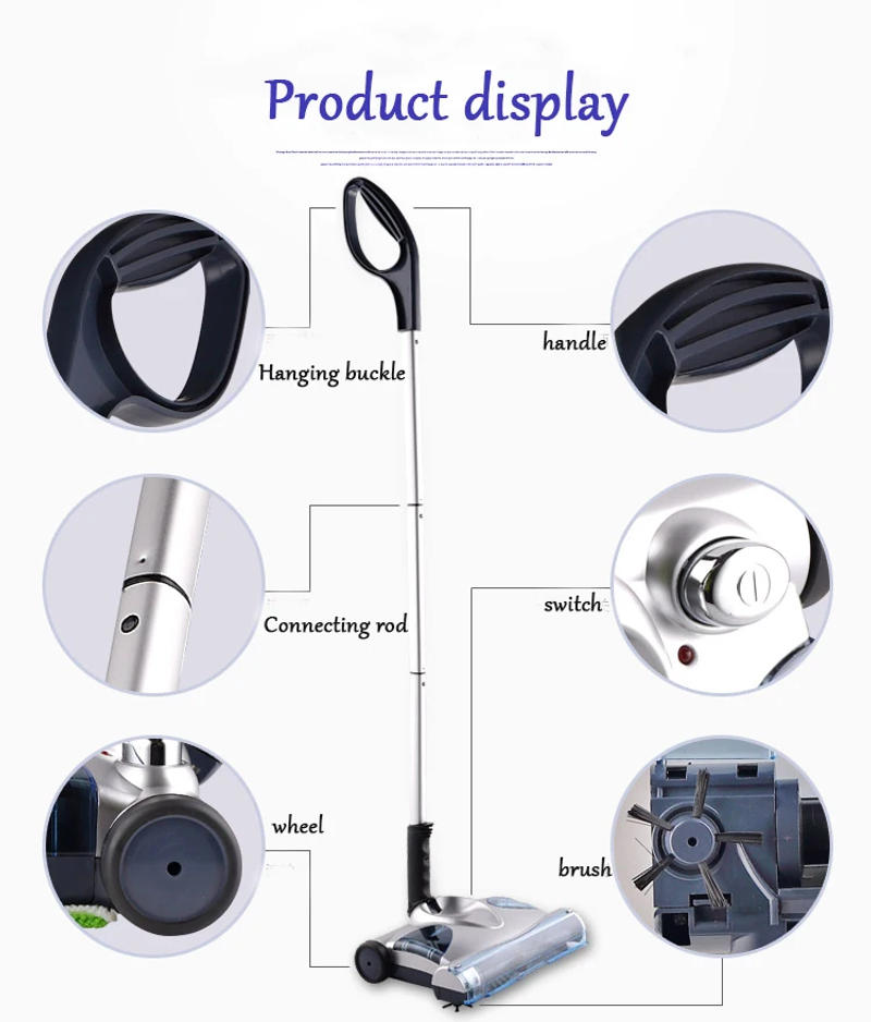 Description Picture 4 of itemSweeping Mopping Machine Vacuum Stick Cleaner Hand-push Cordless Sweeper Electric Rechargeable Aspirator Dust Collector Broom