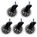 OOTDTY 5Pcs 11x22mm Office Chair Wheels Wivel Rubber Caster Wheel Safe Rolling Caster Replacements For Home Office Furniture