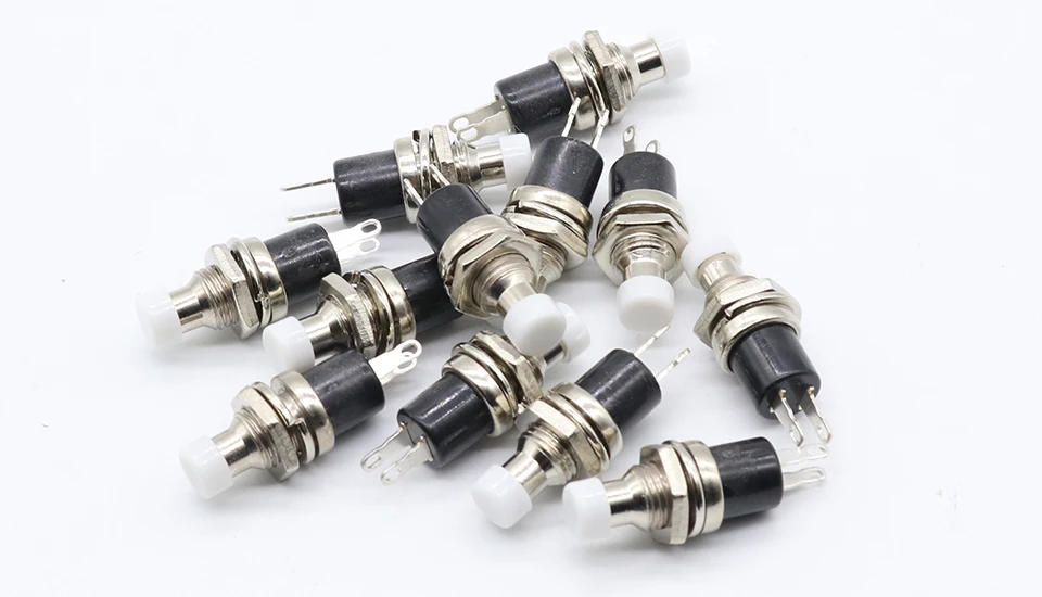Description Picture 2 of itemIMC Hot 10Pcs White Cap SPST Momentary Mini Pushbutton Switch DC 50V 0.3A