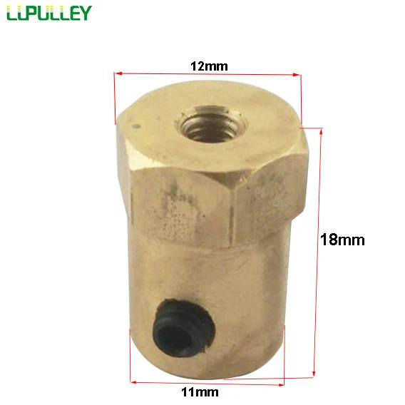 Description Picture 2 of itemLUPULLEY 2PCS 3/4/5/6/7/8mm Shaft  Motor  Rigid Coupling  Wheel Brass Hex Coupler Set Wrench