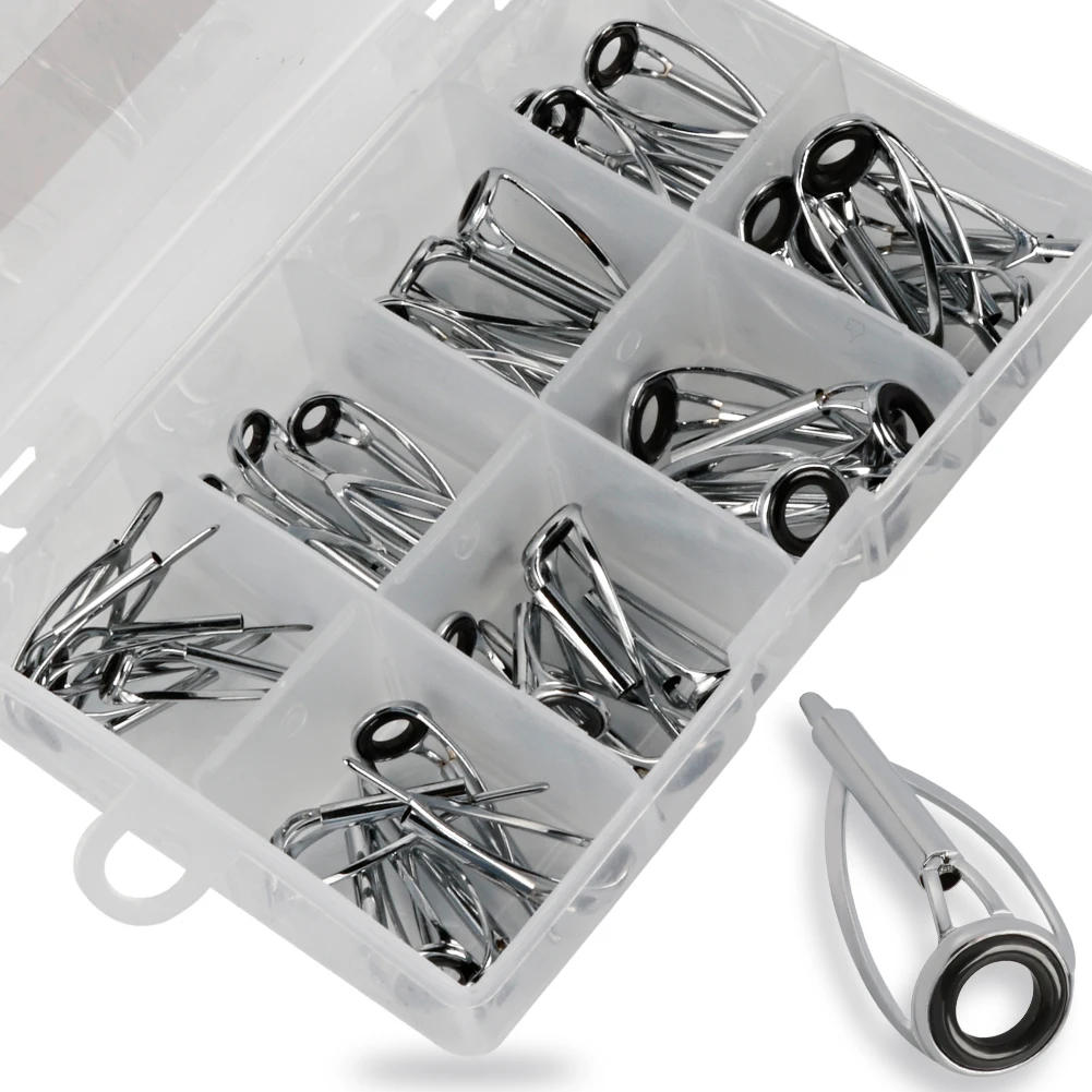 Description Picture 5 of itemFishing Rod Guides Tip Set Repair Kit DIY Eye Rings Stainless Steel Frames Tips Top Fishing Rod Guide Repair Kit