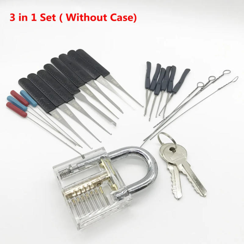 Description Picture 5 of itemLocksmith Supplies Practice Lock Pick Set Tension Wrench Hand Tools with Broken Key Tool Combination Padlock Hardware